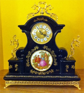 One of our clocks on display at the Yelp party