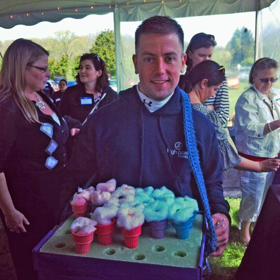 Thomas was a popular guy, wandering among the crowd with cotton candy-filled ice cream cones.